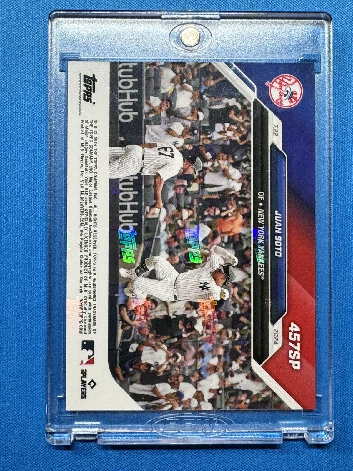 Juan Soto 2024 Topps MLB Now Card #457SP Foil Variant New York Yankees