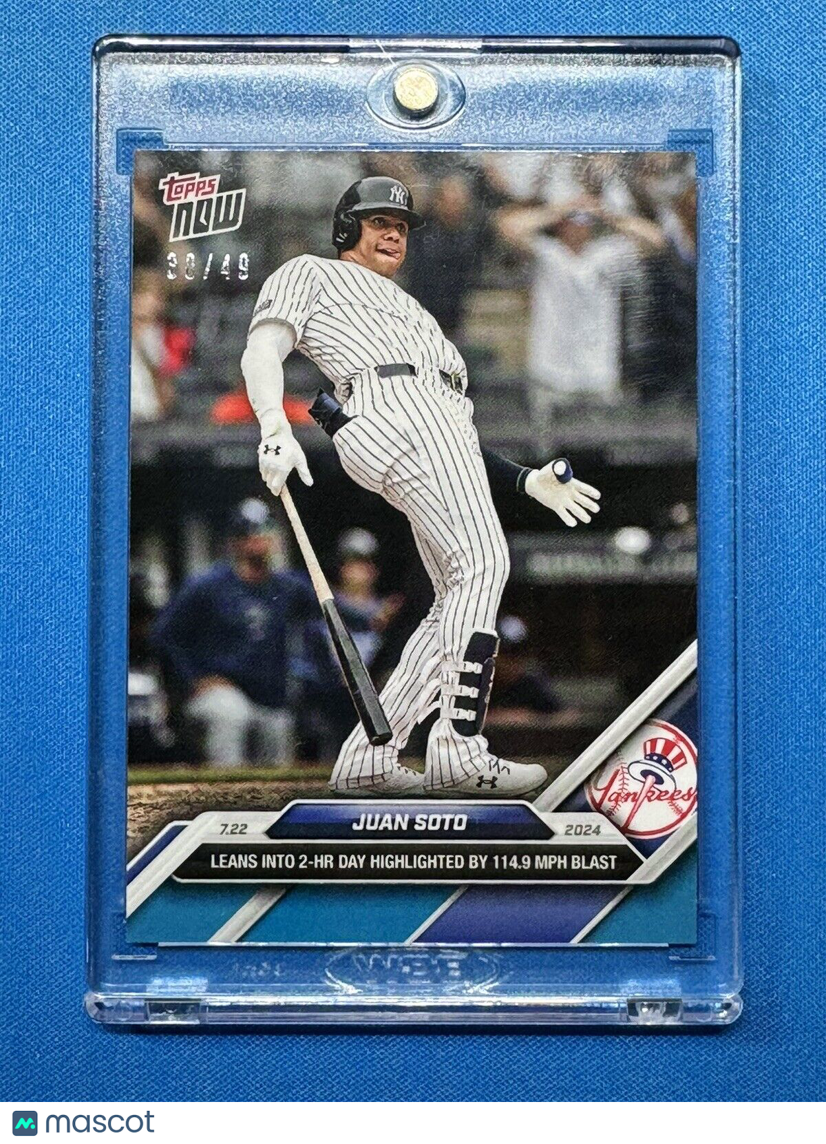 Juan Soto 2024 Topps MLB Now Card # 457 Blue New York Yankees SP 30/49