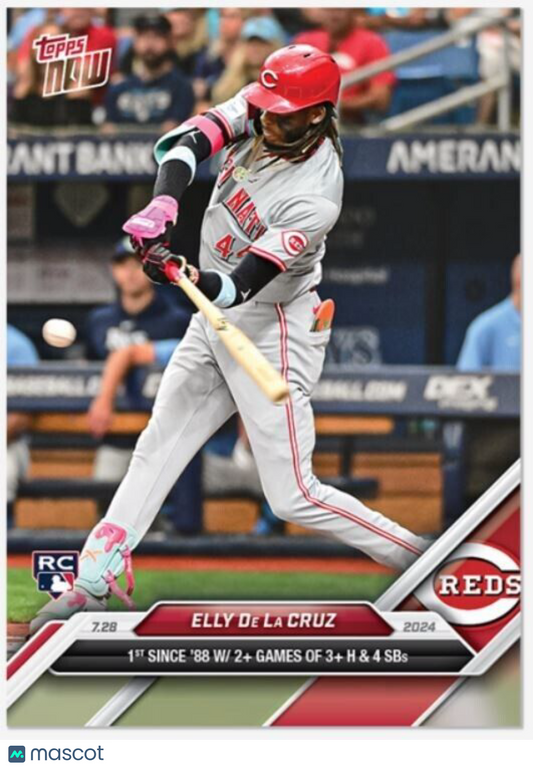 Elly De La Cruz 2024 MLB TOPPS NOW Card #482  1st Since 1988 Rookie RC