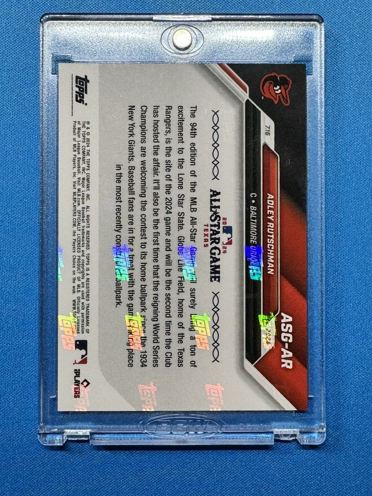 Adley Rutschman 2024 Topps Now Card #ASG-AR Black SP 96/99 All-Star Game Select