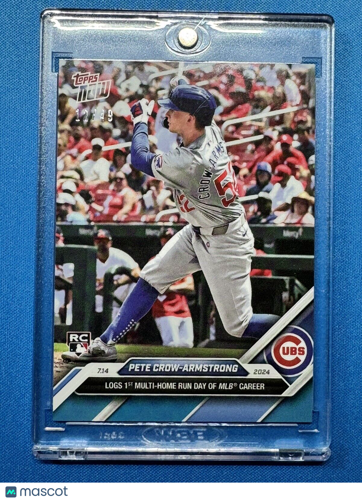 Pete Crow-Armstrong RC Chicago Cubs 2024 Topps Now #424 Blue SP 12/49