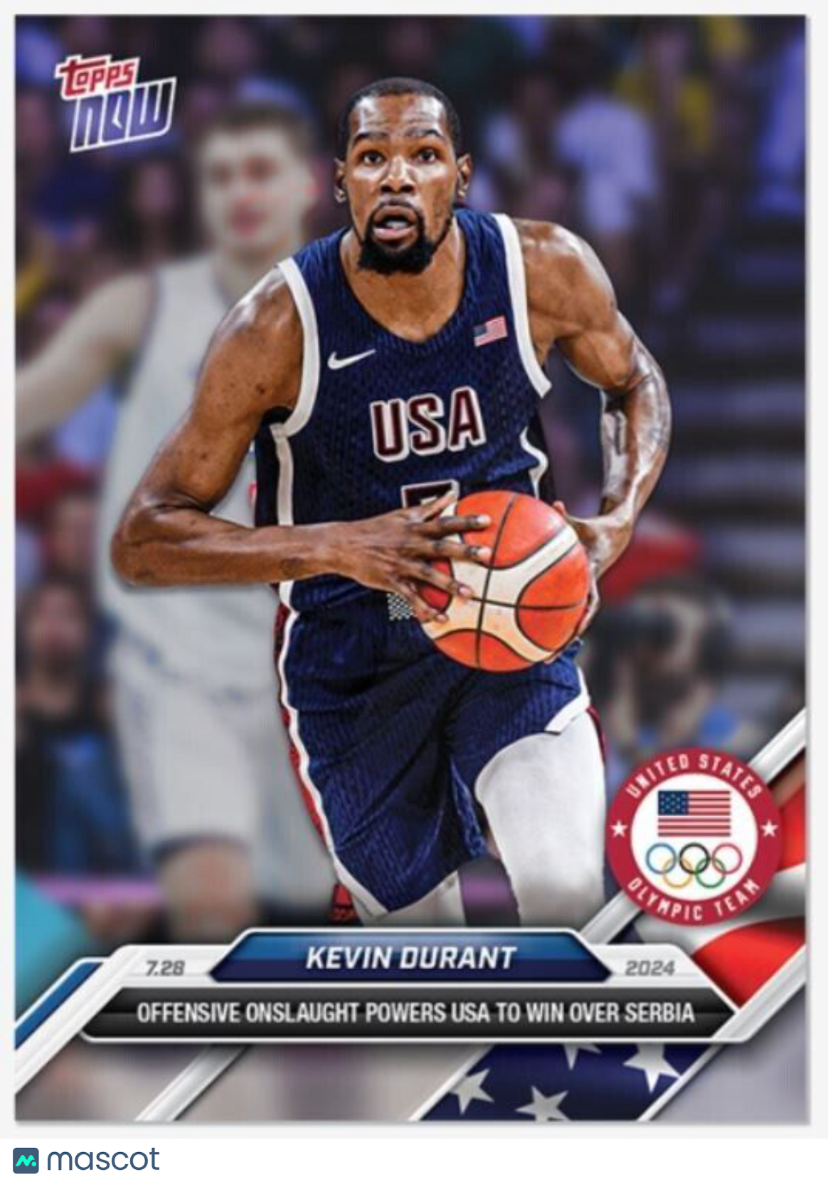 2024 Topps Now Olympics Card #2 Basketball Kevin Durant Team USA