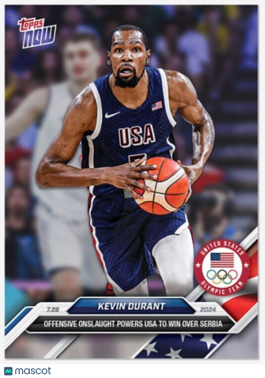 2024 Topps Now Olympics Card #2 Basketball Kevin Durant Team USA