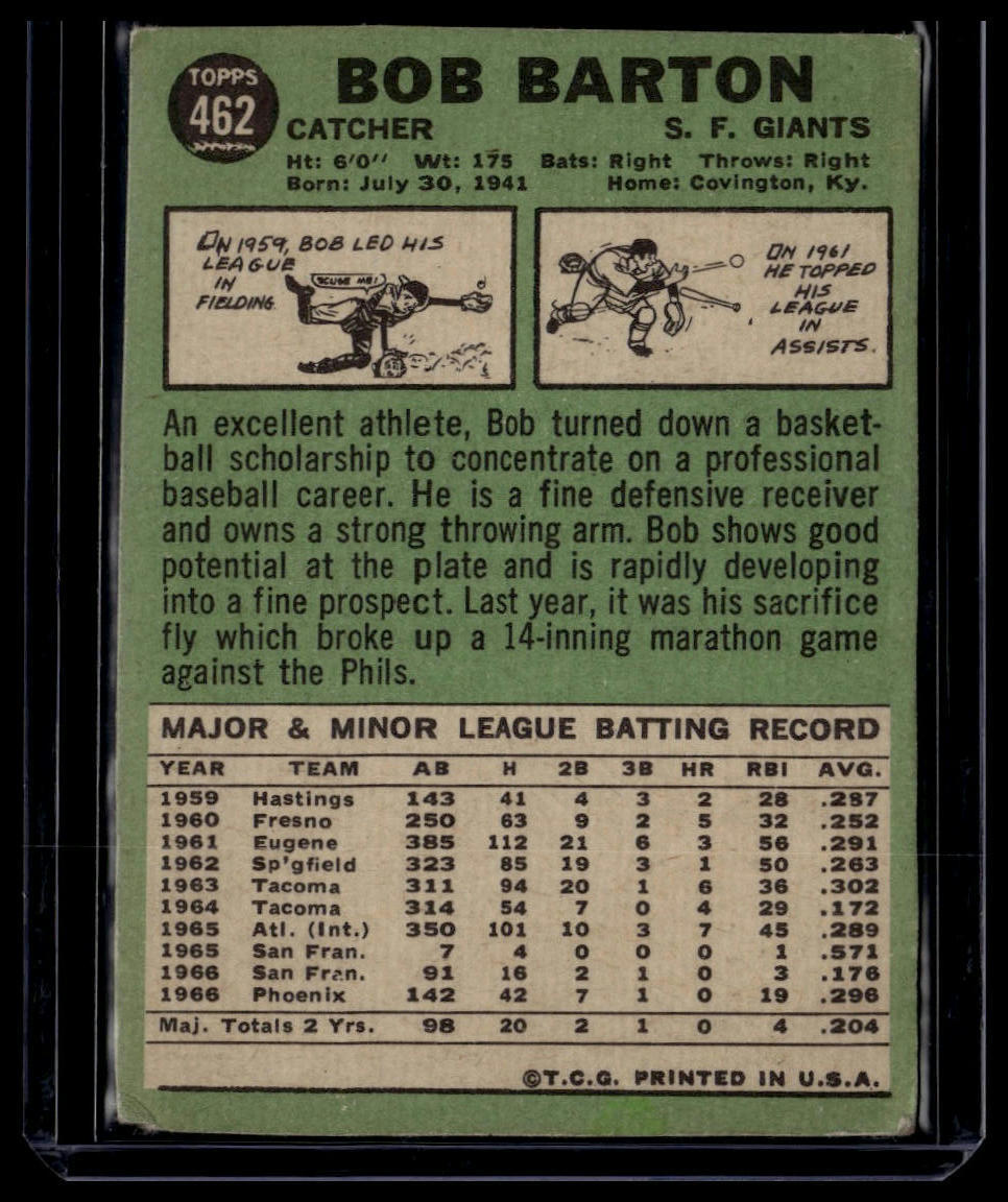 1967 Topps #462 Bob Barton None