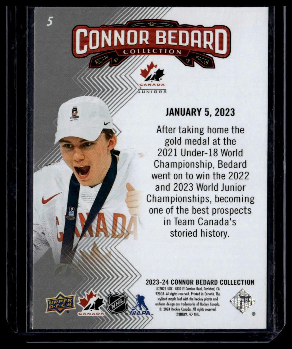 2023-24 Upper Deck Connor Bedard Collection #5 Connor Bedard