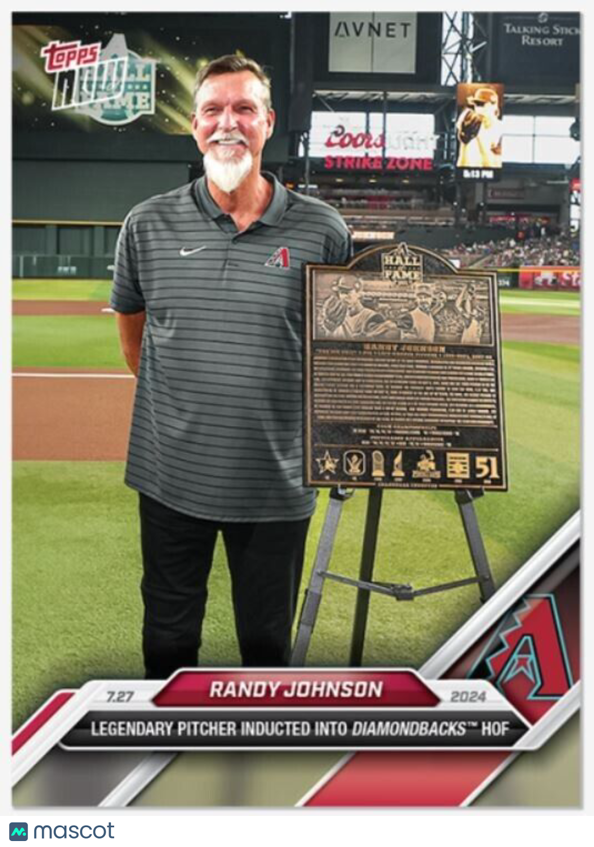 Randy Johnson 2024 Topps Now Diamondbacks July 27th Card #481 Hall of Fame