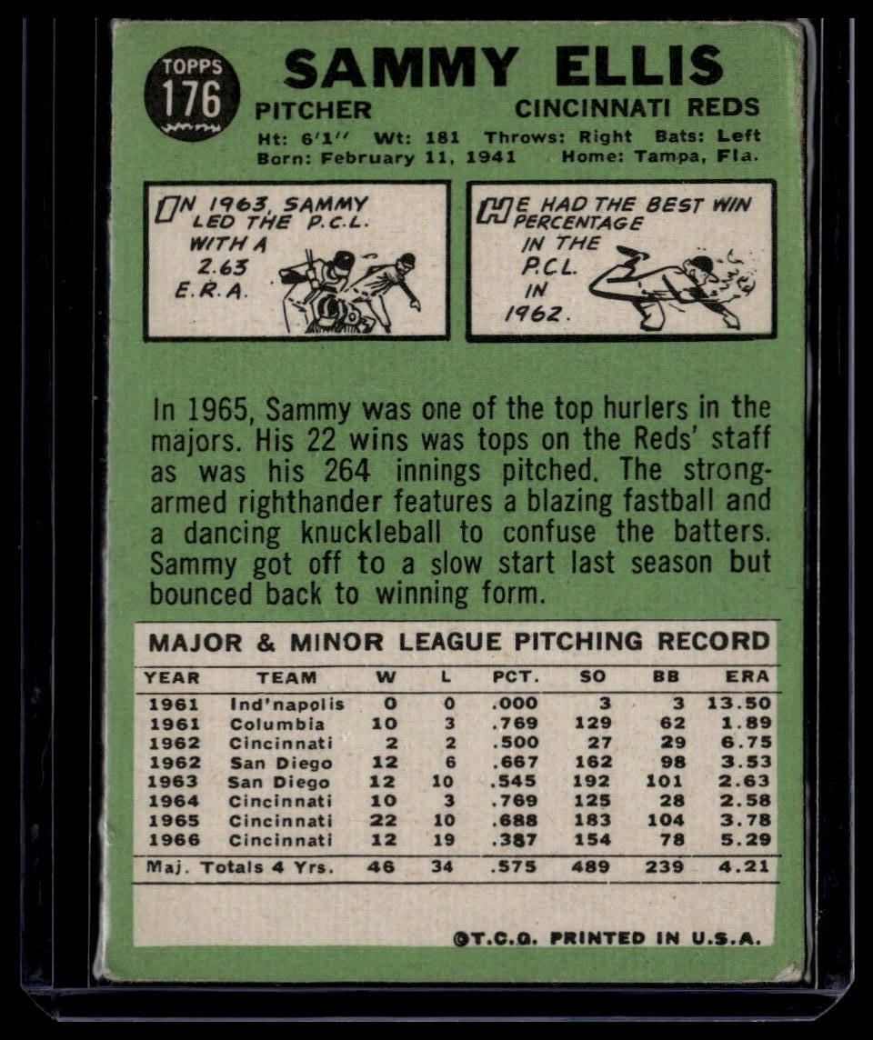 1967 Topps #176 Sammy Ellis None