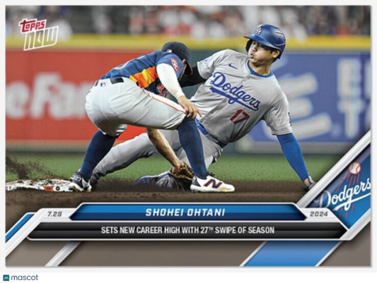 Shohei Ohtani 2024 MLB TOPPS NOW Card # 487 - Sets Career High Stolen Bases