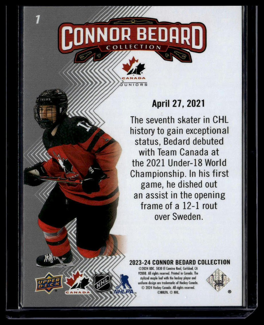 2023-24 Upper Deck Connor Bedard Collection #1 Connor Bedard