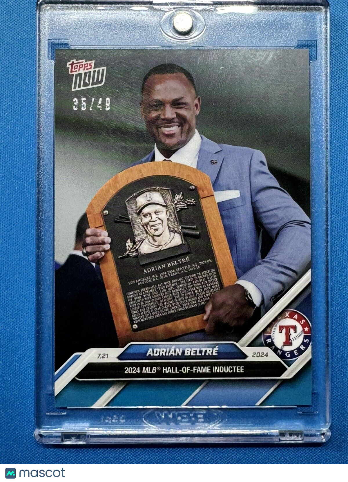 Adrian Beltre Texas Rangers 2024 MLB Topps Now Card #446 Blue SP 35/49