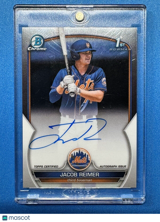 2023 Bowman Chrome #CPA-JRR Jacob Reimer 1st Chrome Prospect Auto Mets RC