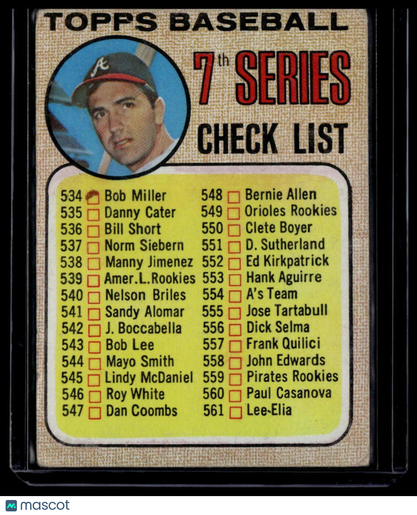 1968 Topps #192c 3rd Series Checklist 197-283 (Carl Yastrzemski) None