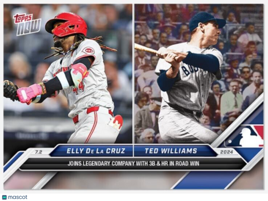 2024 MLB Topps Now Card #371 Elly De La Cruz/ Ted Williams