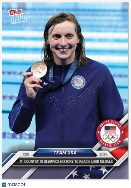 2024 Topps NOW Olympics Team USA 3000 Medals #6 Katie Ledecky