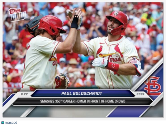 2024 Topps Now Card #333 Paul Goldschmidt St. Louis Cardinals 350th Career HR