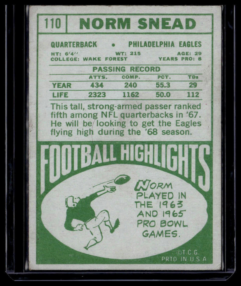 1968 Topps #110 Norm Snead