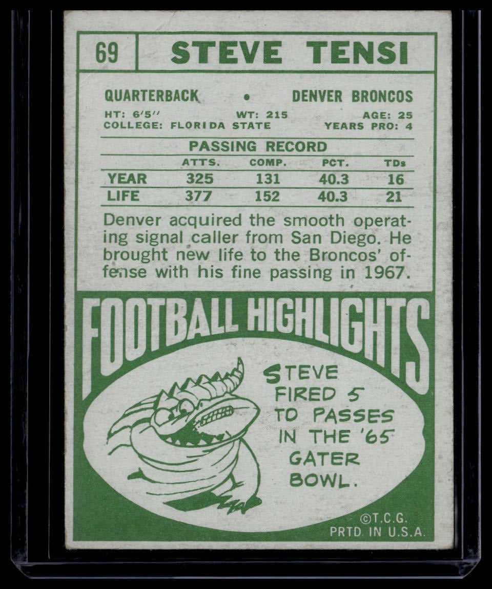 Steve Tensi Card #69