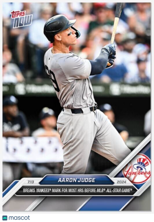 Aaron Judge 1st Half HR Record 2024 MLB TOPPS NOW Card #416