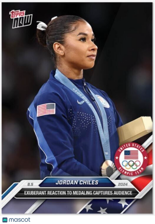 Jordan Chiles 2024 Topps NOW Olympics Card #14 Team USA Gymnastics GOLD