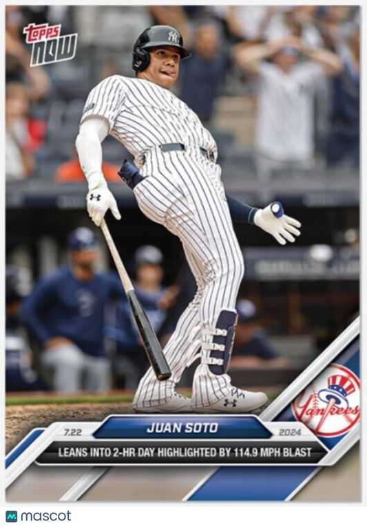 Juan Soto 2024 Topps MLB Now Card # 457 New York Yankees