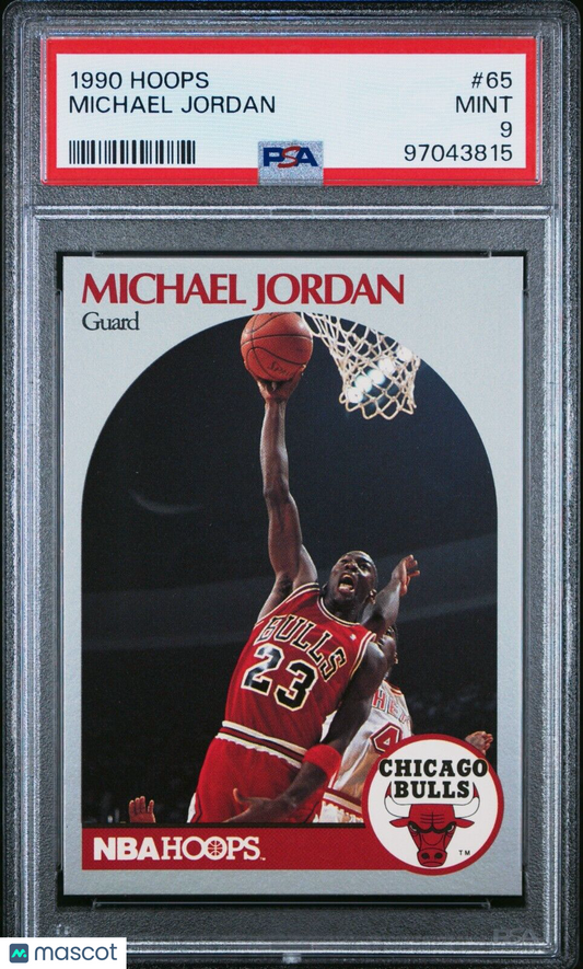 Michael Jordan 1990 Hoops Card #65 Chicago Bulls HOF PSA 9 MINT - New Slab