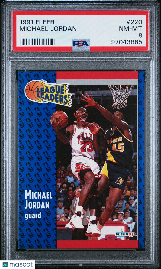 Michael Jordan 1991 Fleer Card #220 Chicago Bulls HOF PSA 8 NR MINT  - New Slab