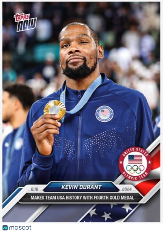 Kevin Durant 2024 Olympic Games TOPPS NOW® Card #28 Team USA