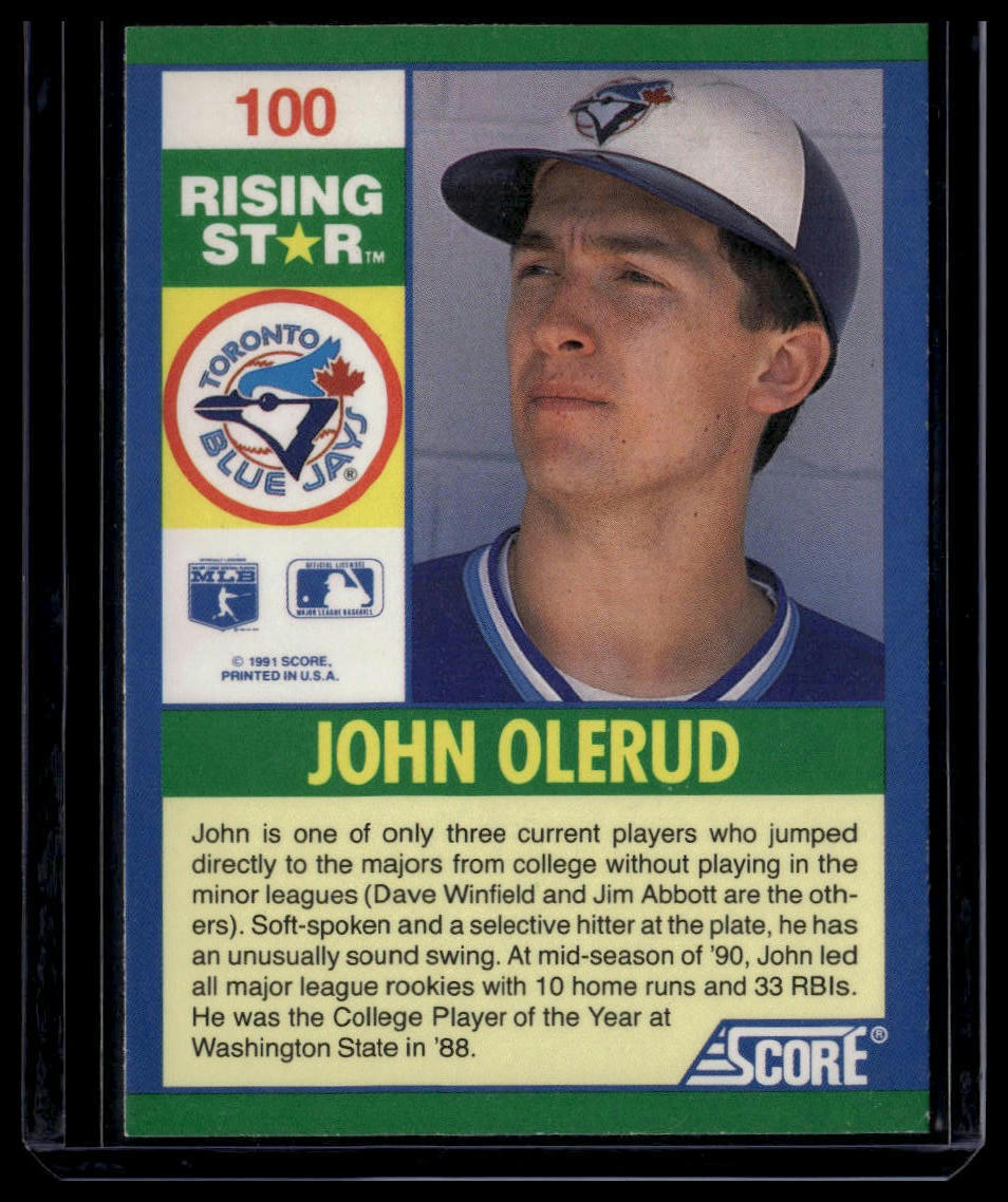 1991 Score 100 Rising Stars #100 John Olerud