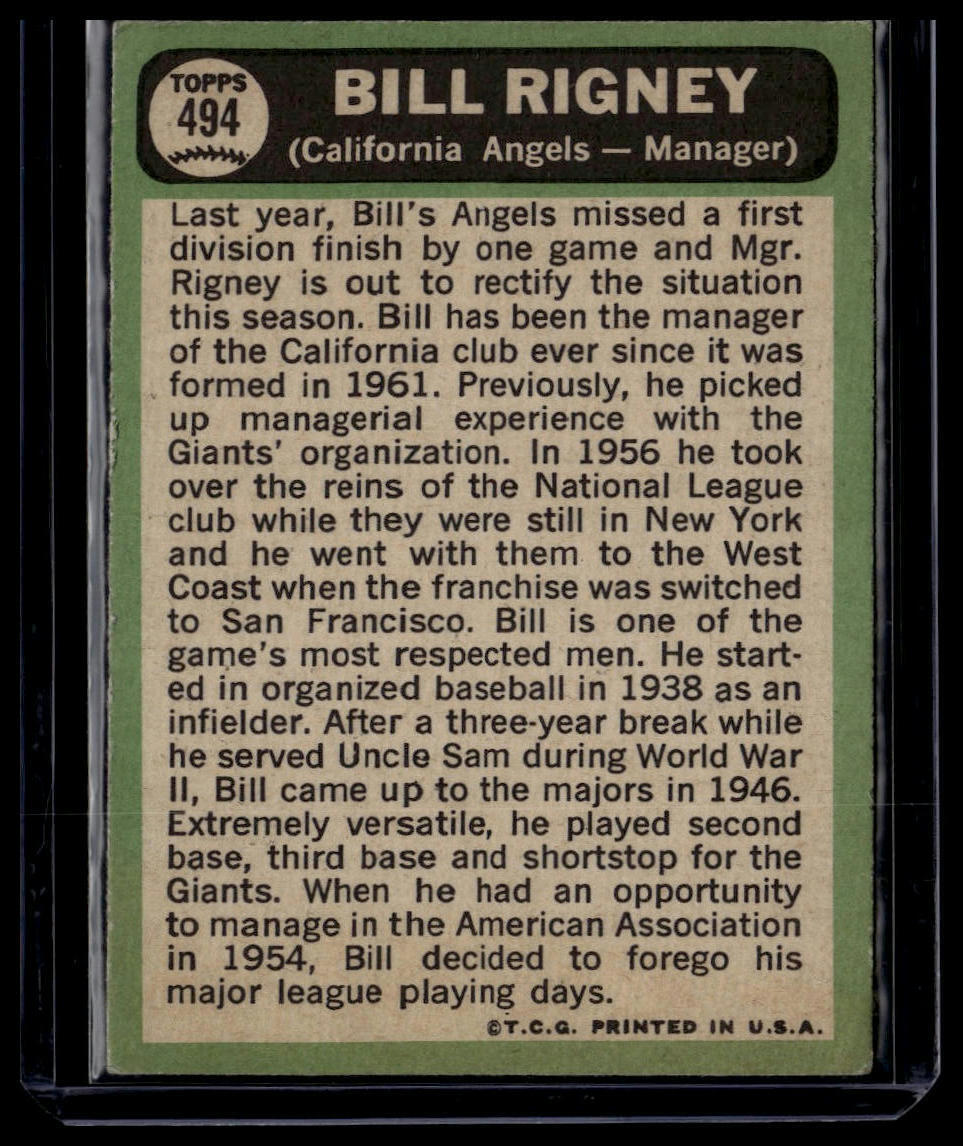 1967 Topps #494 Bill Rigney None