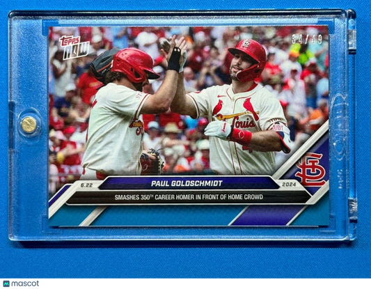 2024 Topps Now Card #333 Blue Paul Goldschmidt 350th Career HR SP 34/49