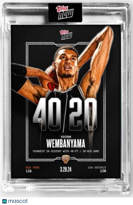 Victor Wembanyama 2023-24 TOPPS NOW Basketball Card #VW-5 Rookie RC