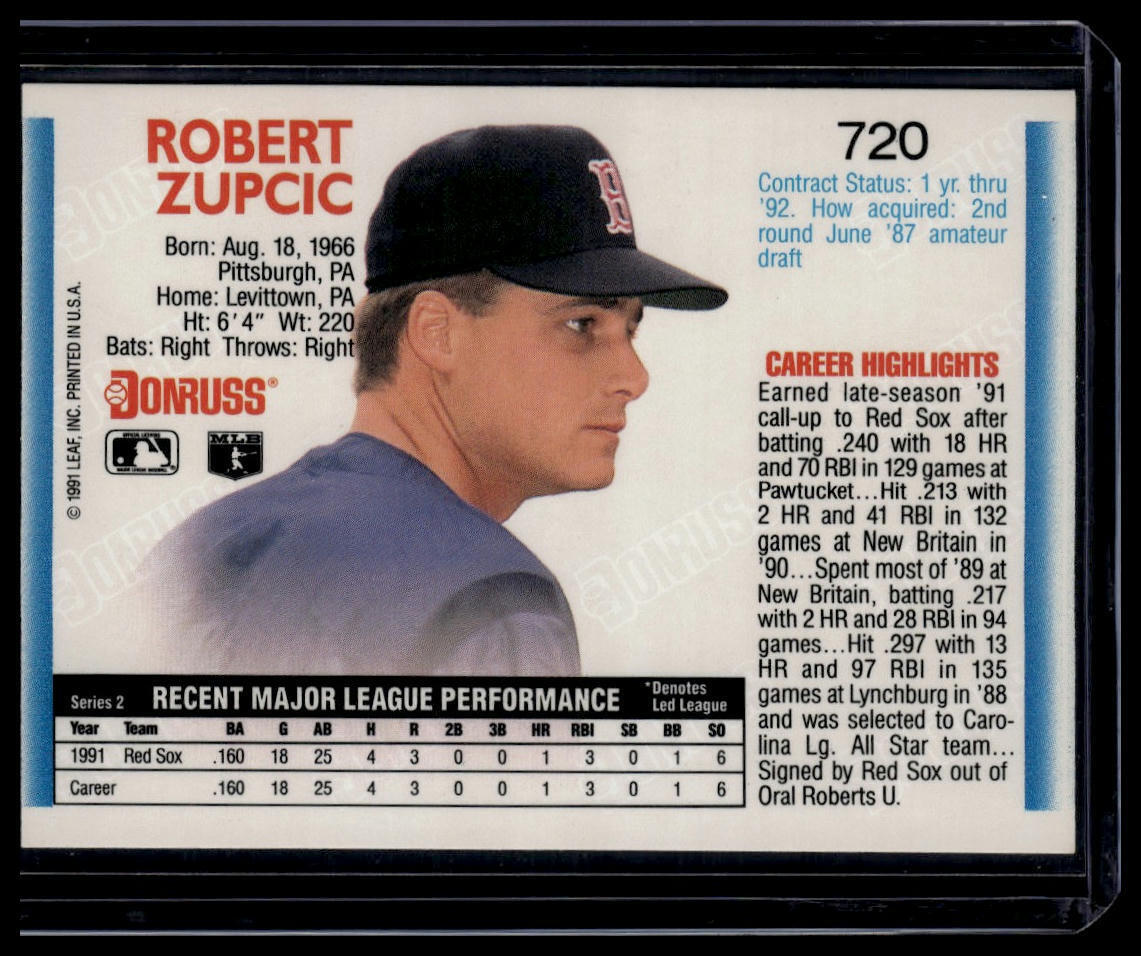 1992 Donruss #720 Bob Zupcic