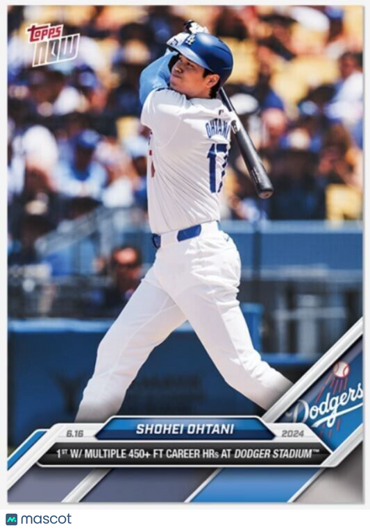 Shohei Ohtanii 2024 Topps Now Card #308  Los Angeles Dodgers