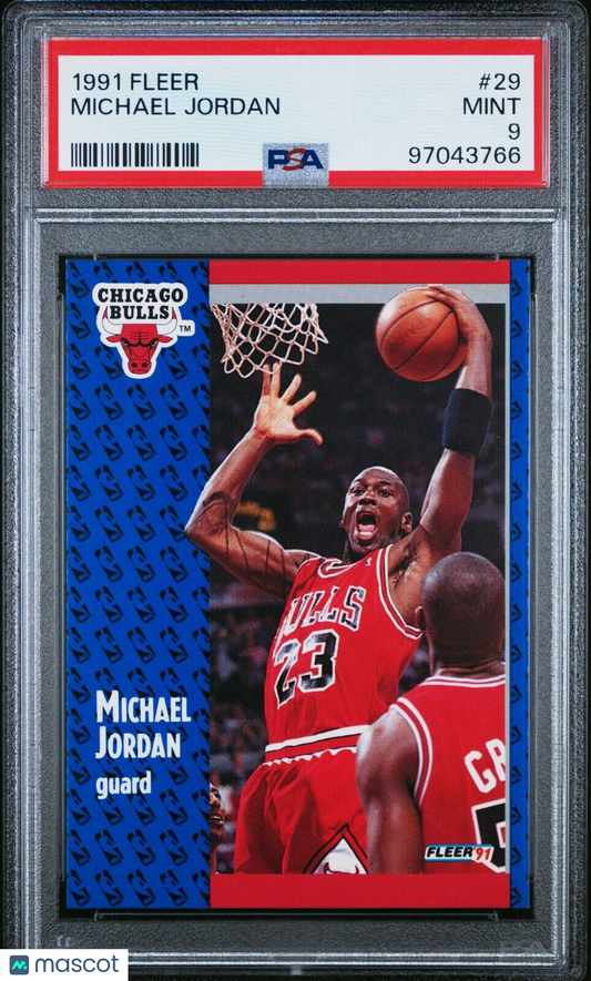 Michael Jordan 1991 Fleer Card #29 Chicago Bulls HOF PSA 9 MINT  - New Slab