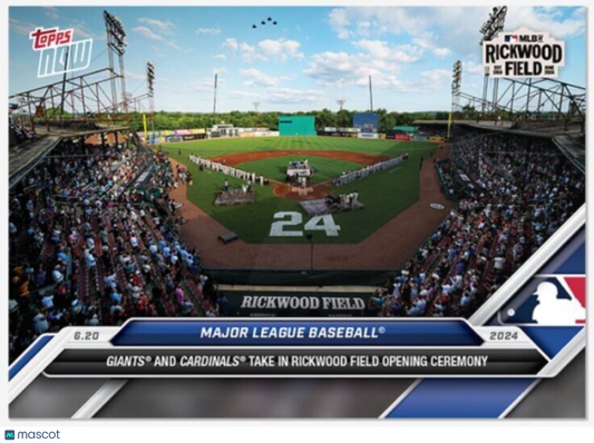 2024 Topps Now Card #320 Rickwood Field Giants Cardinals Opening Ceremony