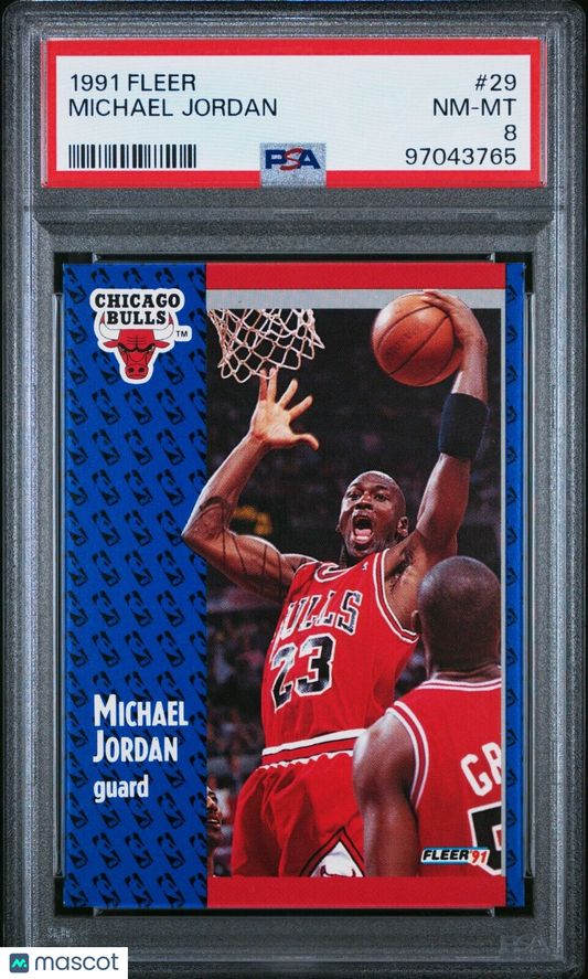 Michael Jordan 1991 Fleer Card #29 Chicago Bulls HOF PSA 8 NEAR MINT  - New Slab