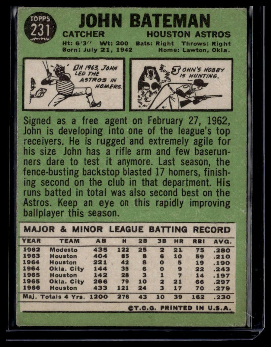 1967 Topps #231 John Bateman