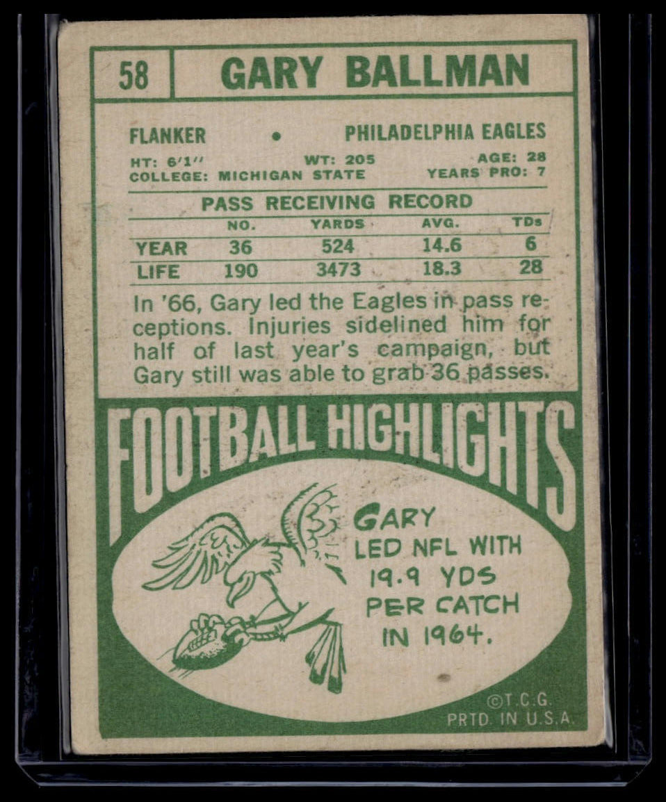 1968 Topps #58 Gary Ballman