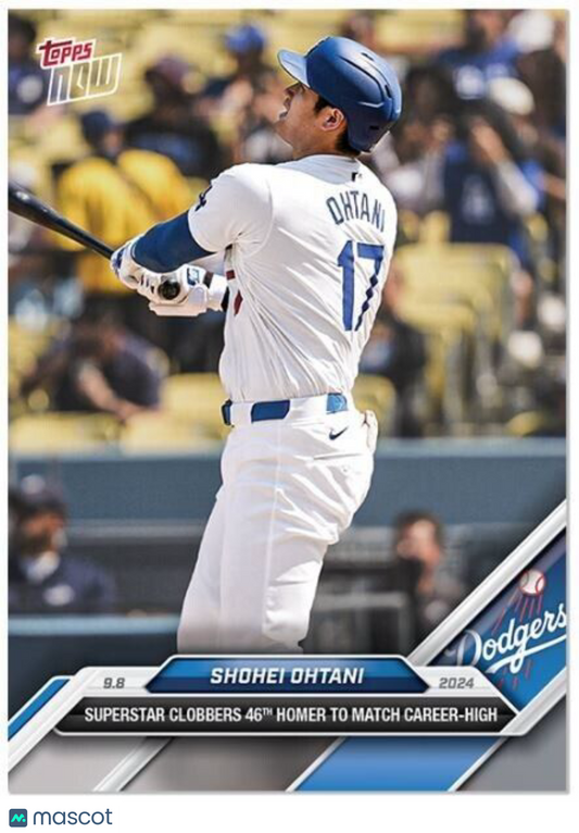 Shohei Ohtani 46TH HR 2024 MLB Topps NOW Card #665  Dodgers