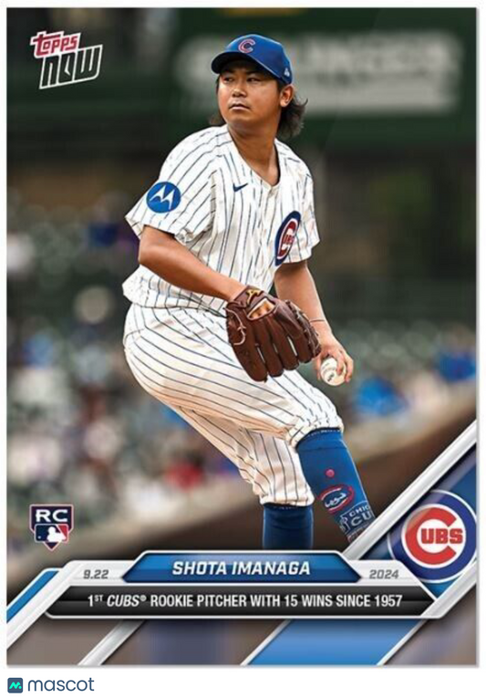 Shota Imanaga 15 Wins 2024 Topps Now Card #740 Rookie Chicago Cubs