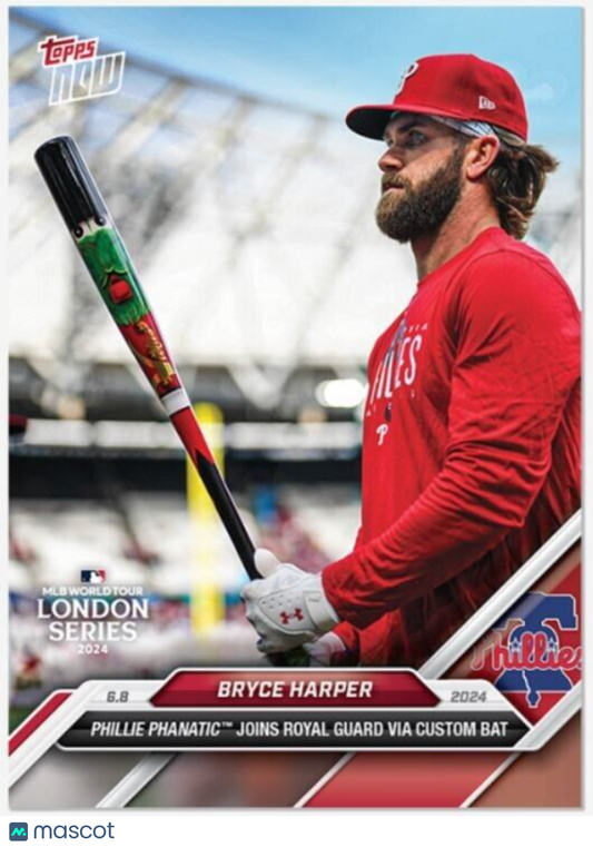 Bryce Harper  2024 Topps Now Card #278  Phillie Phanatic Royal Guard Bat London