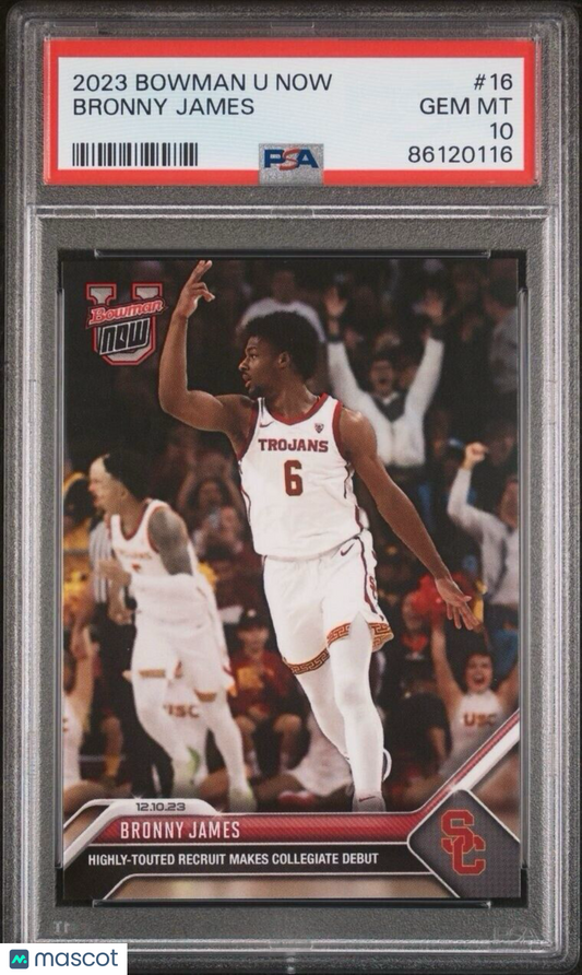 2023 Topps Bowman U Now Collegiate Debut #16 Bronny James - PSA 10 USC / Lakers