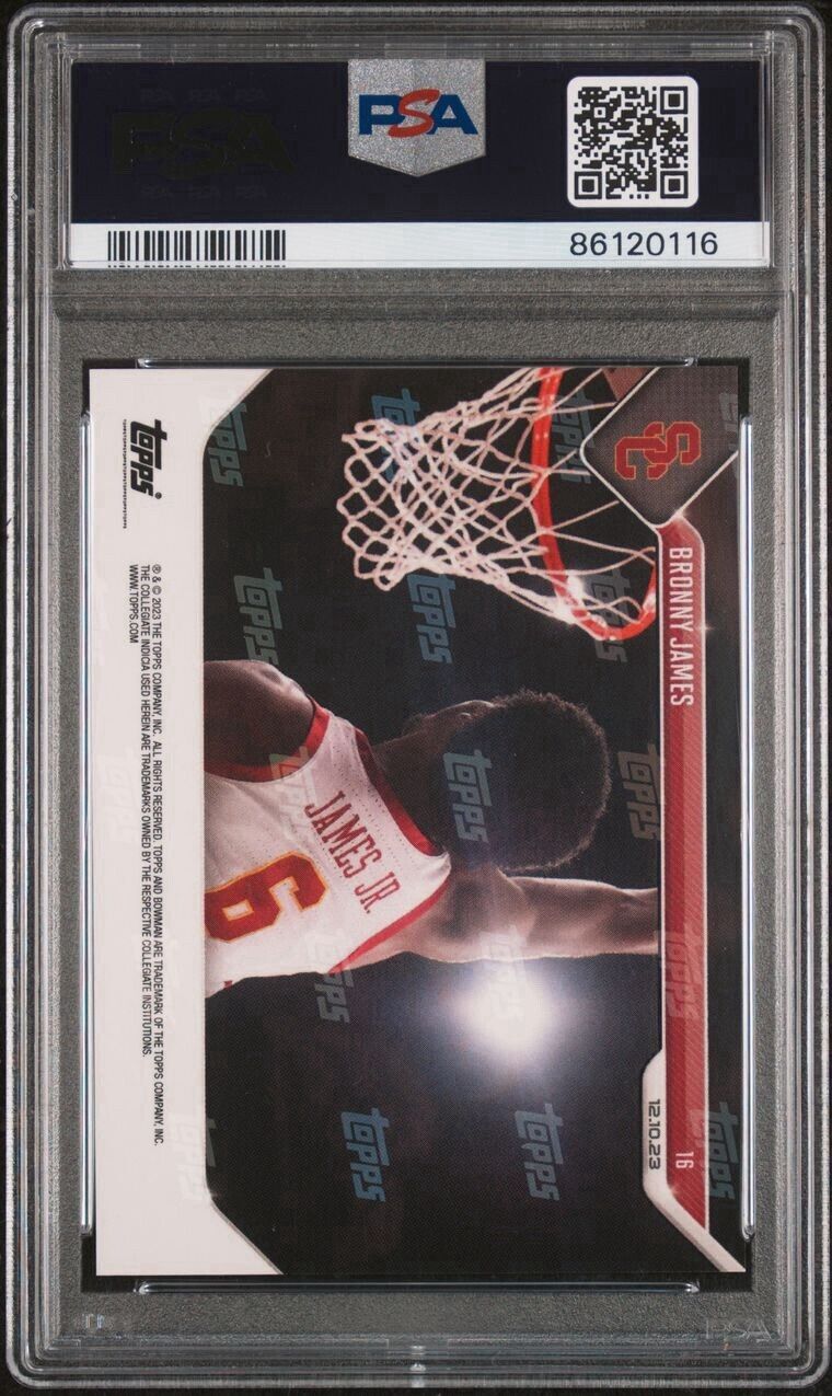 2023 Topps Bowman U Now Collegiate Debut #16 Bronny James - PSA 10 USC / Lakers